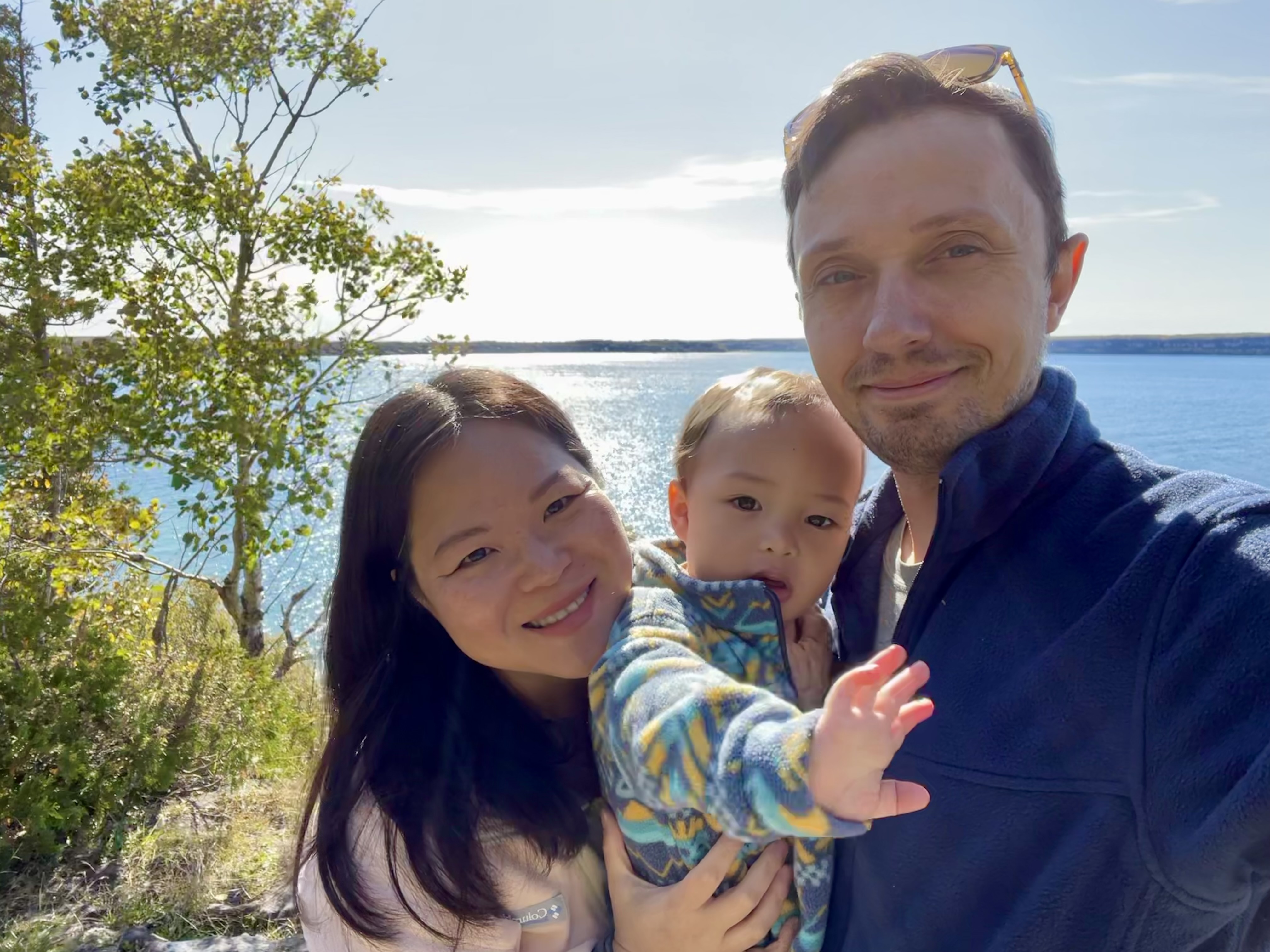 Family photo at White Bluff trail lookout point.